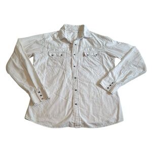 Levi's Vintage White Pearl Snap Button-Down Shirt